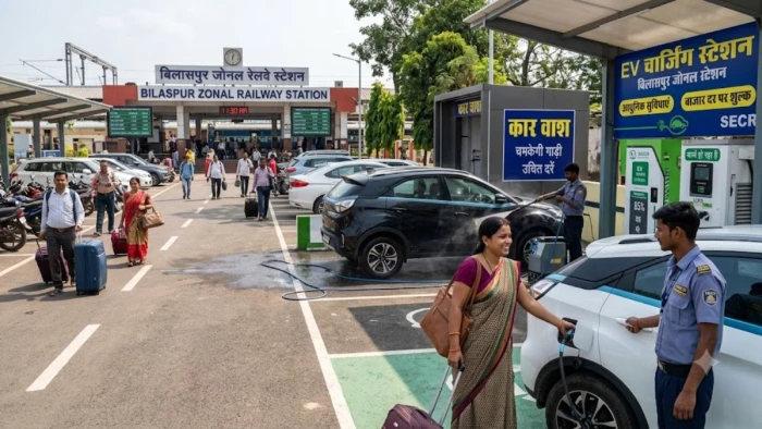 Bilaspur Railway News: बिलासपुर रेलवे स्टेशन होगा हाईटेक, पार्किंग में मिलेगी EV चार्जिंग और कार वॉश की सुविधा